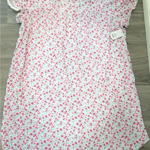 New Aria Collection Women’s Nightgown Size 2XPink Floral Short Sleeve Sleepwear - Picture 4 of 4